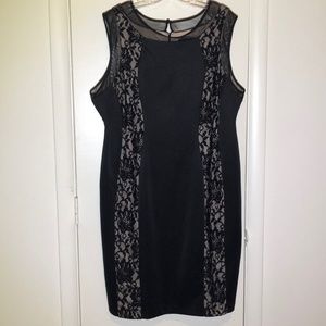 RM Richards 18W Scuba Sheath Dress w/Lace Panels